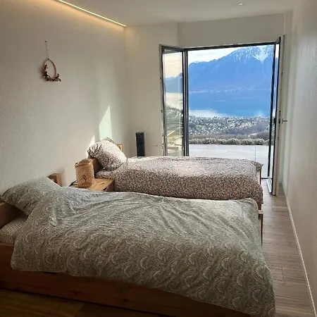 Apartment Moderne Avec Vue Panoramique A Proche De Montreux Jongny