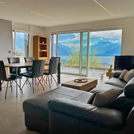 Moderne Avec Vue Panoramique A Proche De Montreux شقة Jongny