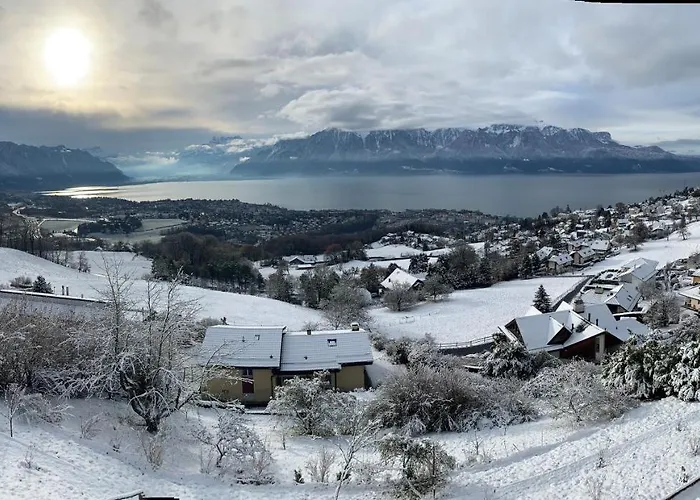 Moderne Avec Vue Panoramique A Proche De Montreux شقة Jongny