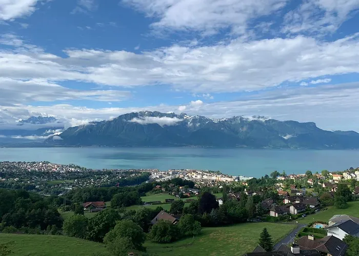 شقة Moderne Avec Vue Panoramique A Proche De Montreux Jongny