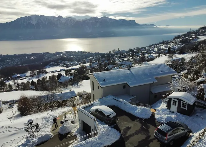 Moderne Avec Vue Panoramique A Proche De Montreux شقة Jongny